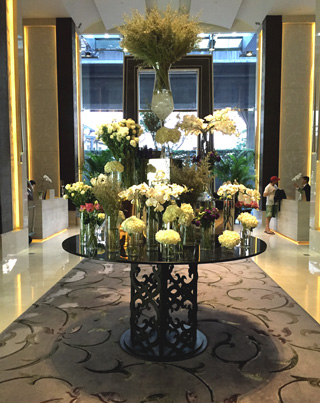 Flower display at the lobby of St. Regis Bangkok