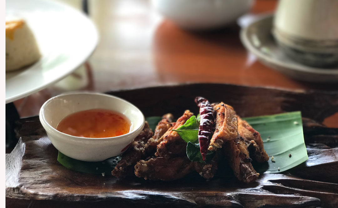 chicken wings served at Four Seasons Chiang Mai